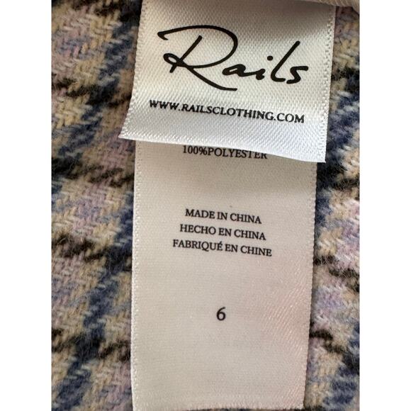 New RAILS Women's Lilac Navy Check Wool Blend Prim Mini Skirt Size 6 - Picture 7 of 9
